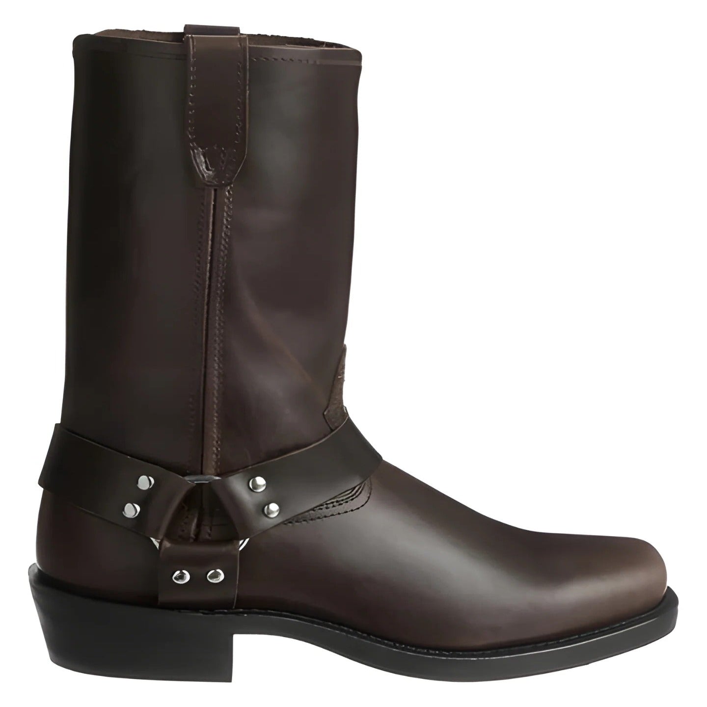 Men’s Leather Harness Boots with Non Slip Sole, 11 inch