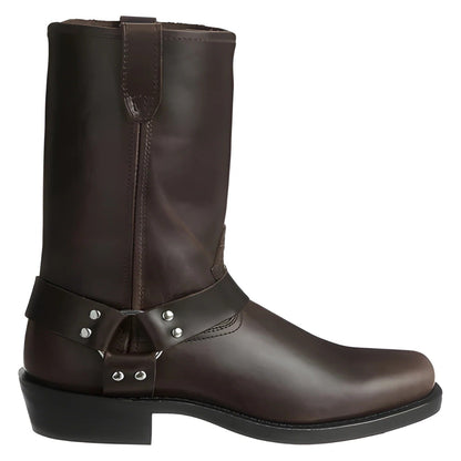 Men’s Leather Harness Boots with Non Slip Sole, 11 inch