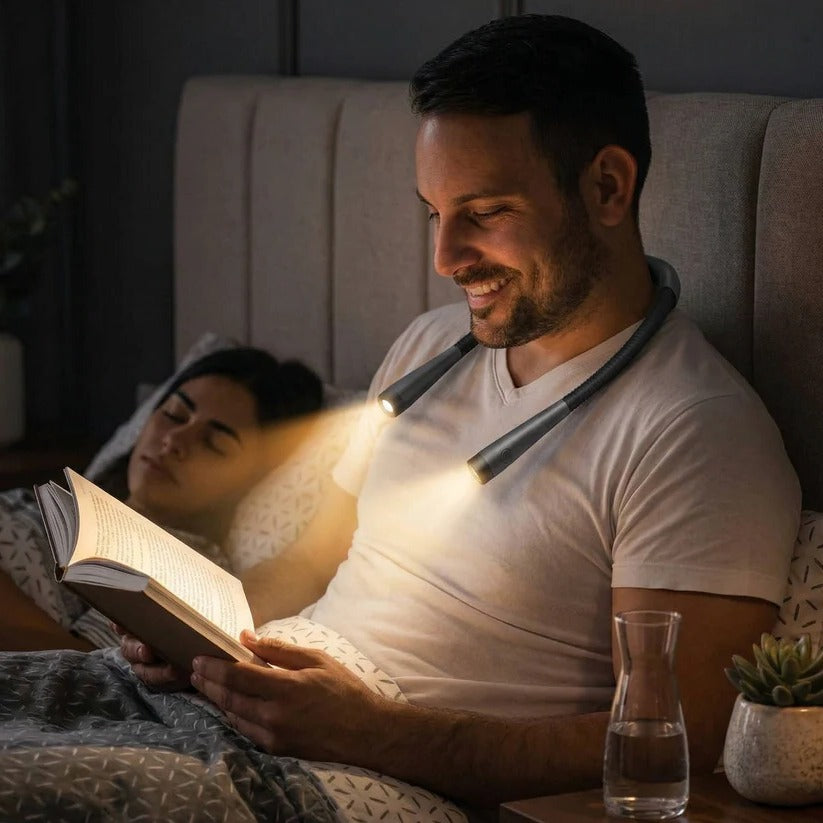Rechargeable Neck Reading Light with Flexible Arms and 3 Color Modes