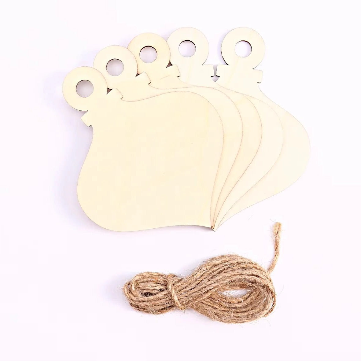Unfinished Wooden Ornament Blanks for DIY Crafts, 10 Piece Set