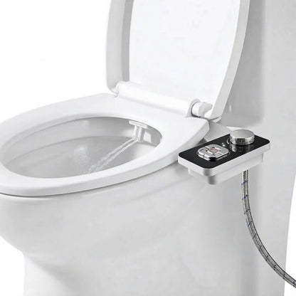 Cold Water Bidet Seat Attachment with Dual Nozzle and Self-Cleaning Function