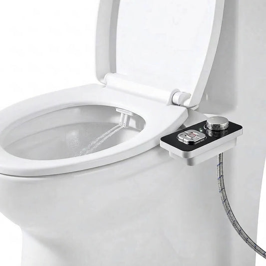Cold Water Bidet Seat Attachment with Dual Nozzle and Self-Cleaning Function
