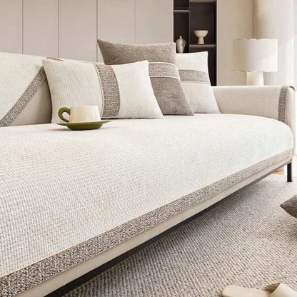 Stretch Sofa Slipcover with Textured Grip Backing and Machine Wash Care