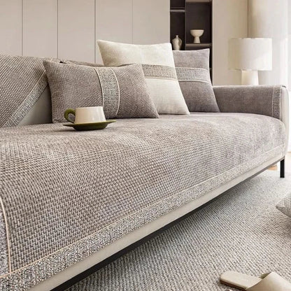 Stretch Sofa Slipcover with Textured Grip Backing and Machine Wash Care