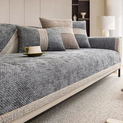 Stretch Sofa Slipcover with Textured Grip Backing and Machine Wash Care