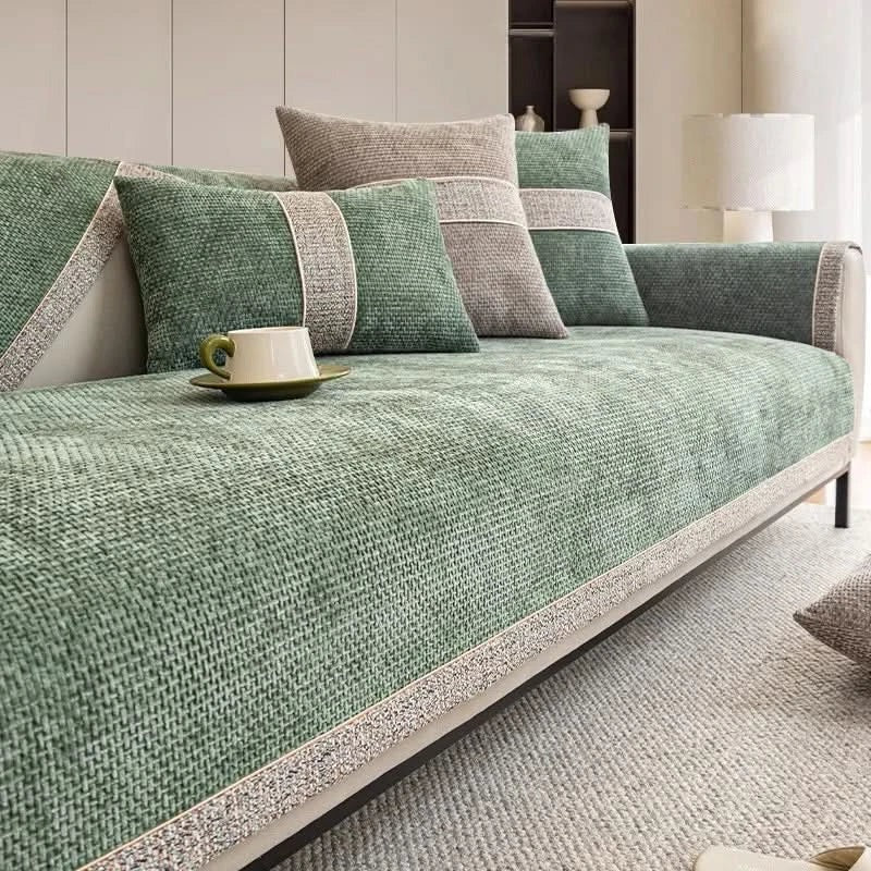 Stretch Sofa Slipcover with Textured Grip Backing and Machine Wash Care