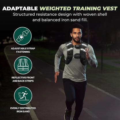 Weighted Training Vest with Breathable Channels and Reflective Stripes for Running
