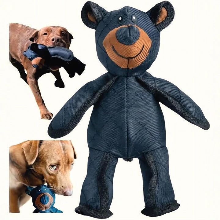 Tough Chew Resistant Plush Bear Toy for Dogs