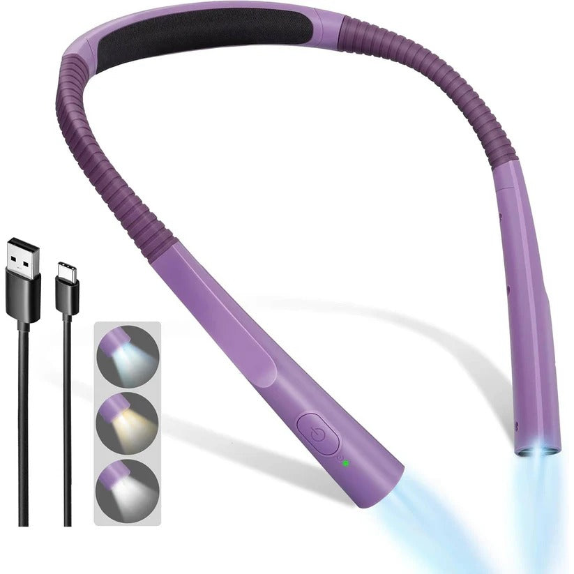 Rechargeable Neck Reading Light with Flexible Arms and 3 Color Modes