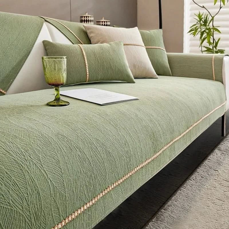 Stretch Sofa Slipcover with Textured Grip Backing and Machine Wash Care