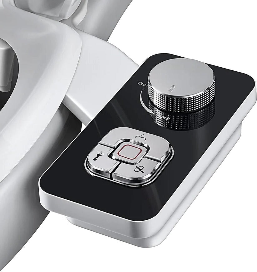 Cold Water Bidet Seat Attachment with Dual Nozzle and Self-Cleaning Function