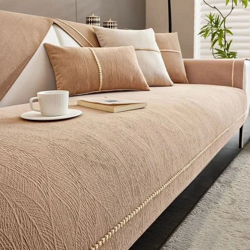 Stretch Sofa Slipcover with Textured Grip Backing and Machine Wash Care