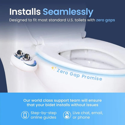 Single Nozzle Bidet Toilet Attachment with Adjustable Water Pressure Control