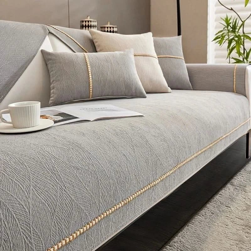 Stretch Sofa Slipcover with Textured Grip Backing and Machine Wash Care