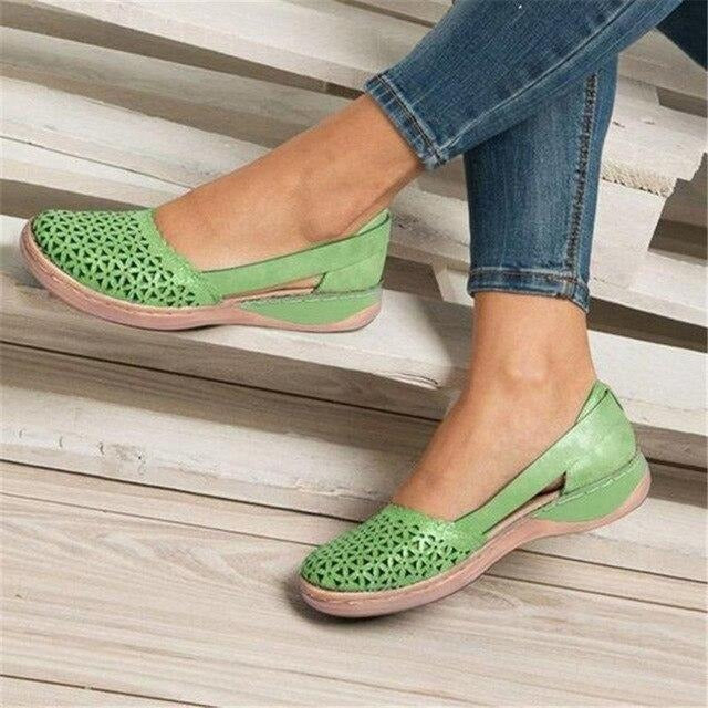 Slip on Mesh Flats for Women with Wide Toe Box and Cushioned Insole in Seven Colors