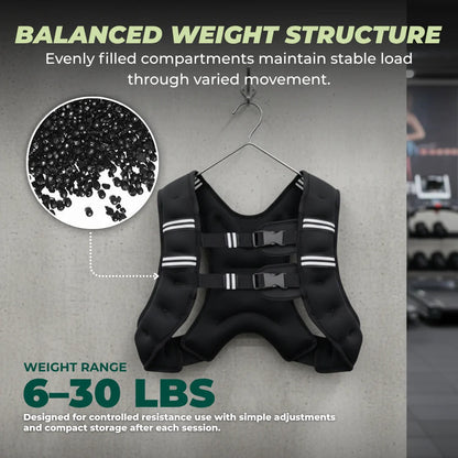 Weighted Training Vest with Breathable Channels and Reflective Stripes for Running