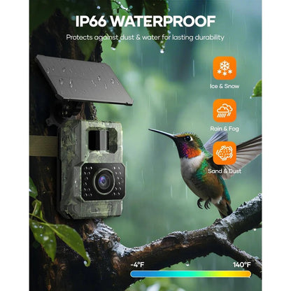 48MP Solar Powered Trail Camera with Night Vision and Wireless Connectivity