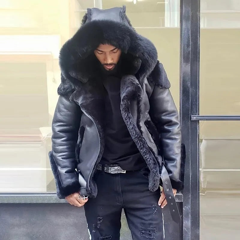 Mens Outdoor Jacket with Wind Blocking PU Material and Anti Theft Pockets for Fall Winter