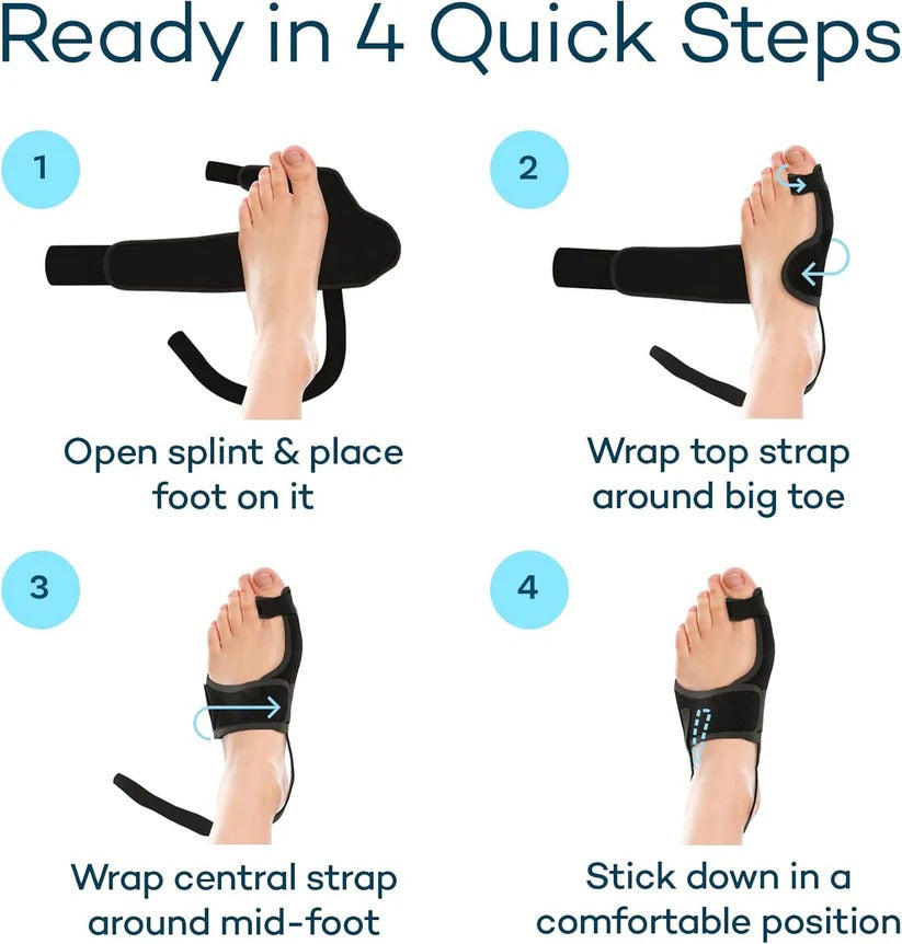 Adjustable Toe Splint Brace for Bunion Support, 2 Pack