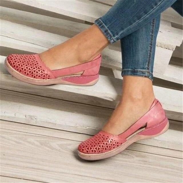 Slip on Mesh Flats for Women with Wide Toe Box and Cushioned Insole in Seven Colors