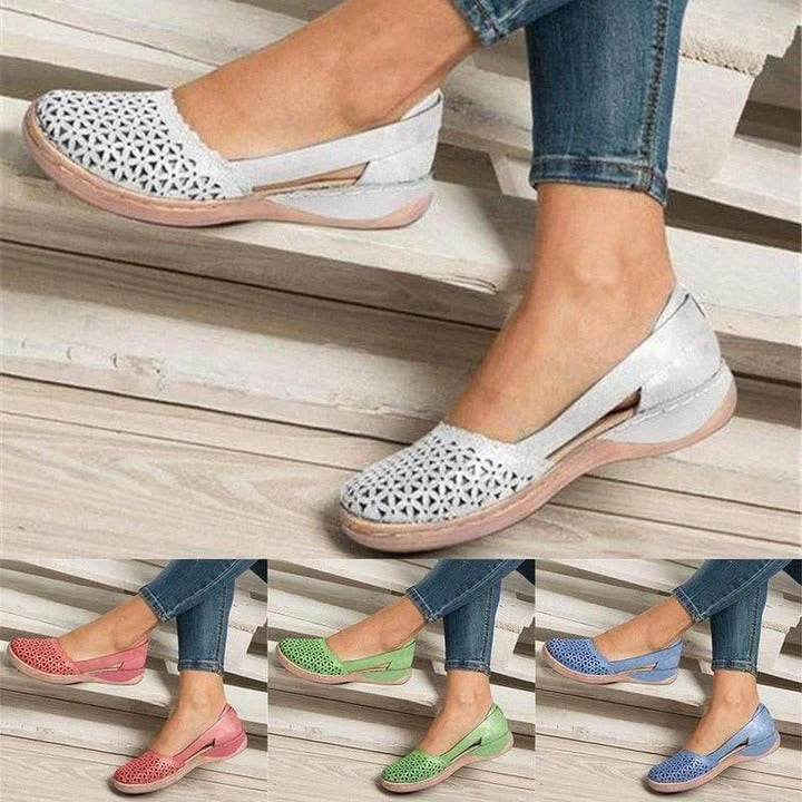 Slip on Mesh Flats for Women with Wide Toe Box and Cushioned Insole in Seven Colors