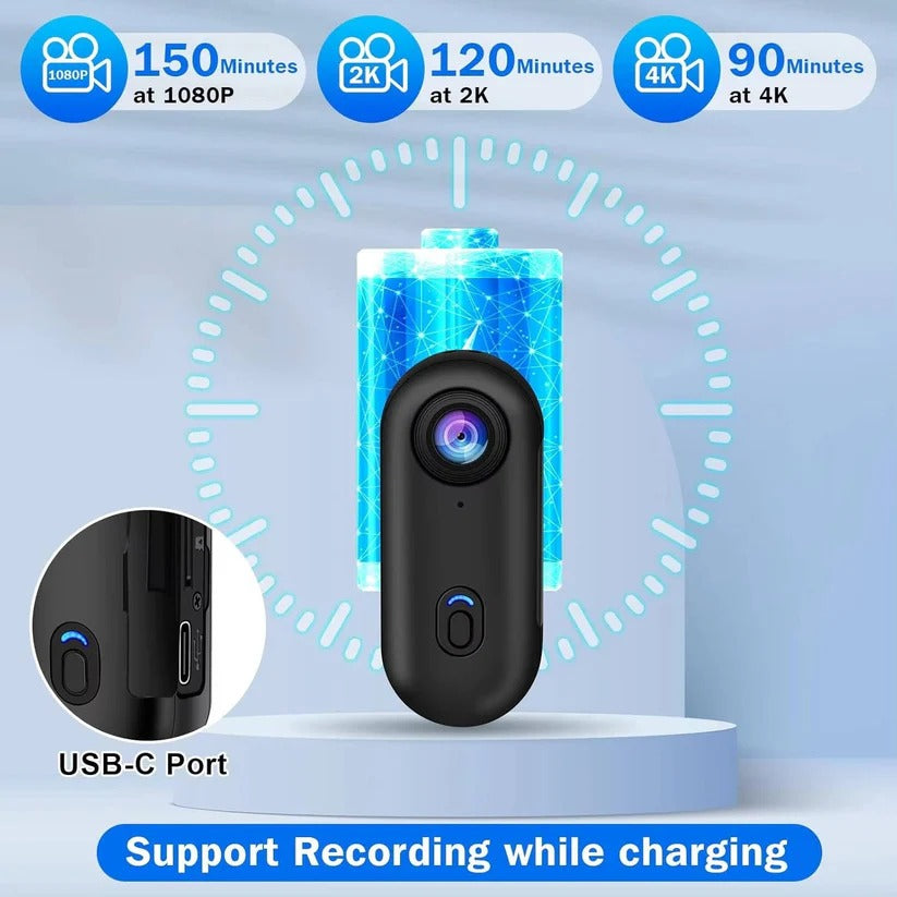 Magnetic 4K Action Camera for Cycling with 120 Degeree Wide Lens