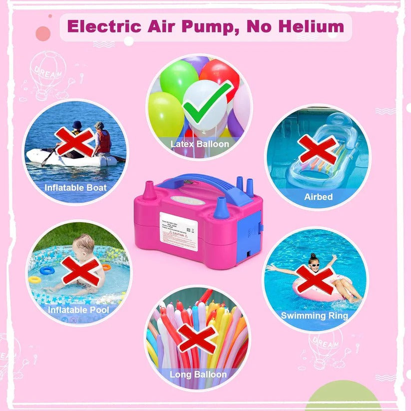600W Dual Nozzle Electric Balloon Inflator Pump for Party Decorations