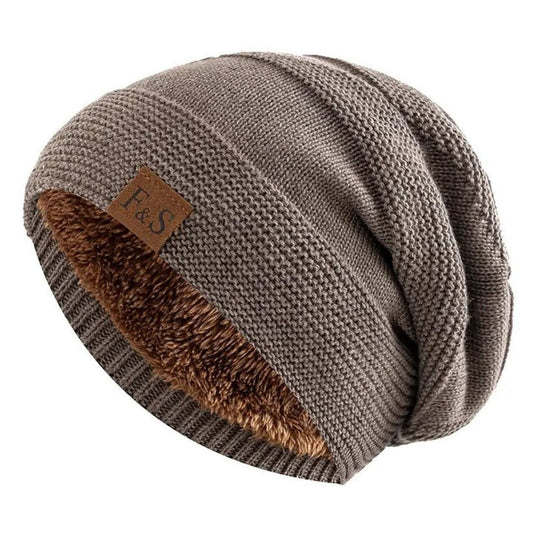 Acrylic Knit Slouch Beanie for Men, Warm Winter Cold Weather Hat