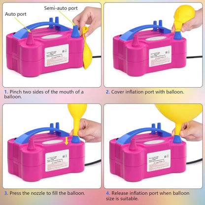 600W Dual Nozzle Electric Balloon Inflator Pump for Party Decorations