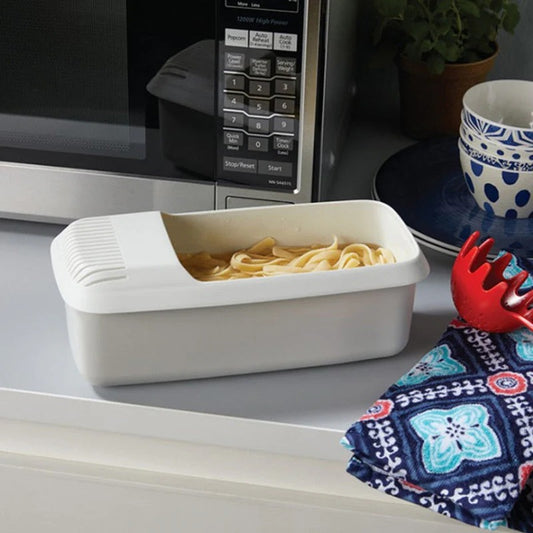 Pasta Microwave Cooker with Built In Strainer and Handles