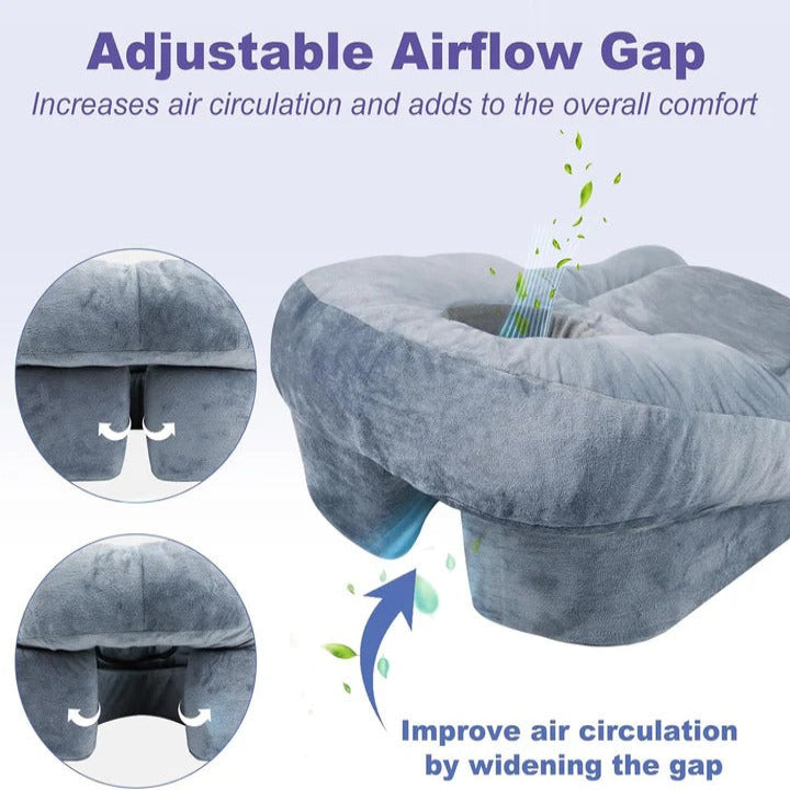 Face Down Support Pillow with Face Cavity Opening
