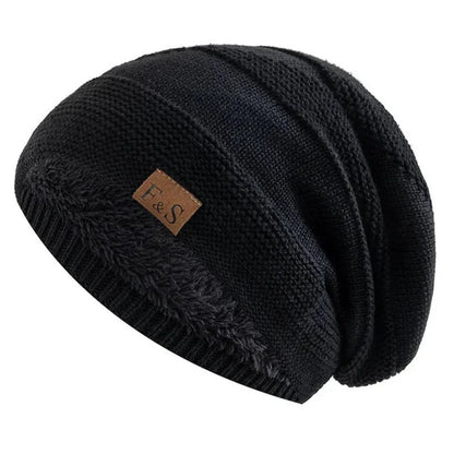 Acrylic Knit Slouch Beanie for Men, Warm Winter Cold Weather Hat