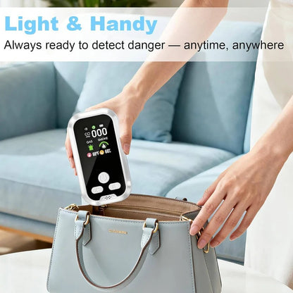 Rechargeable CO and Gas Detector with Smoke Alarm and LCD Display