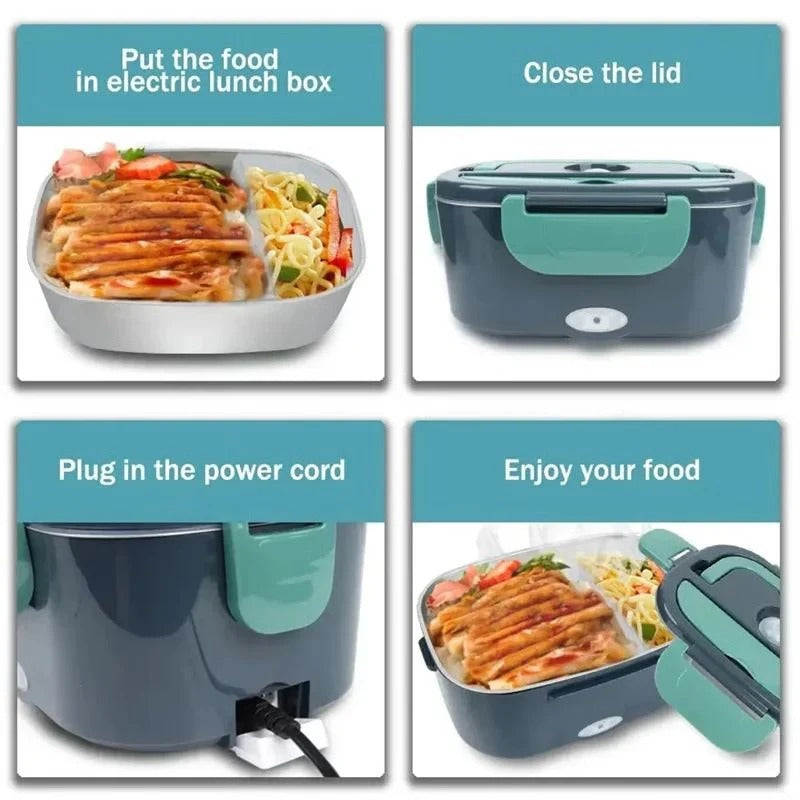 Plug-In Electric Heated Lunch Box with Insulated Container for Car Office and Travel Meals