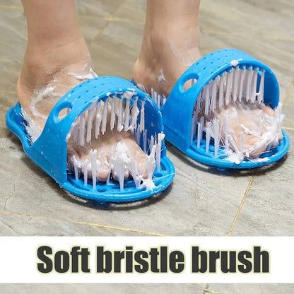 Foot Scrubber for Shower with Contoured Bristles and Grip Base