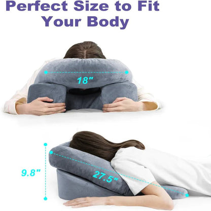 Face Down Support Pillow with Face Cavity Opening