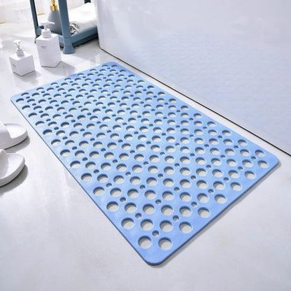 PVC Shower Mat with Suction Cup Base and Drainage Holes, 16x28 Inch