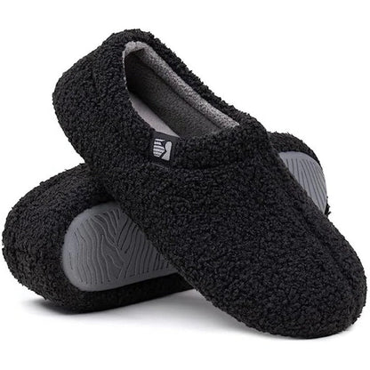 Fleece Indoor Slipper with Memory Foam Cushioning and Closed Back Heel Grip
