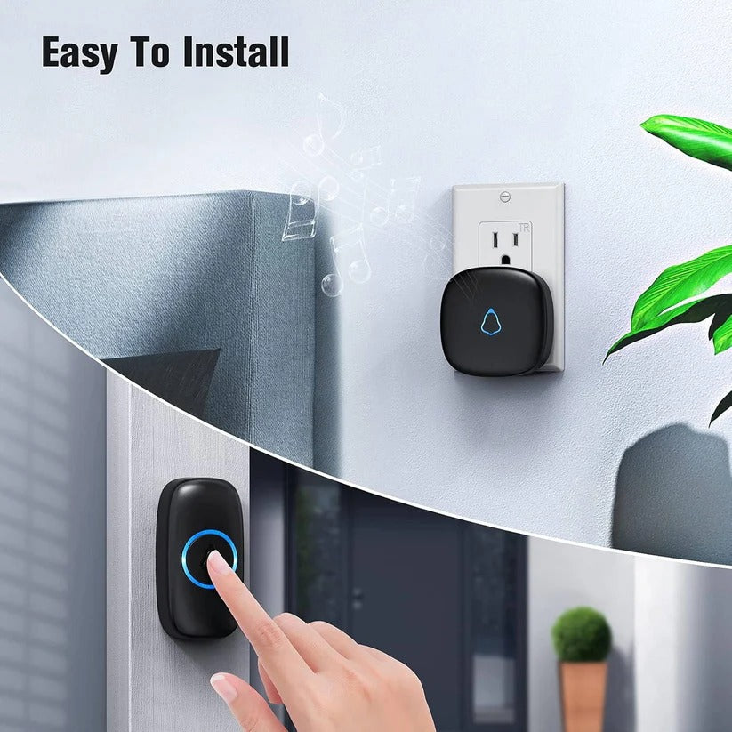 Wireless Smart Doorbell without Camera, 1000ft Range with 58 Chimes and LED Indicator for Home Use