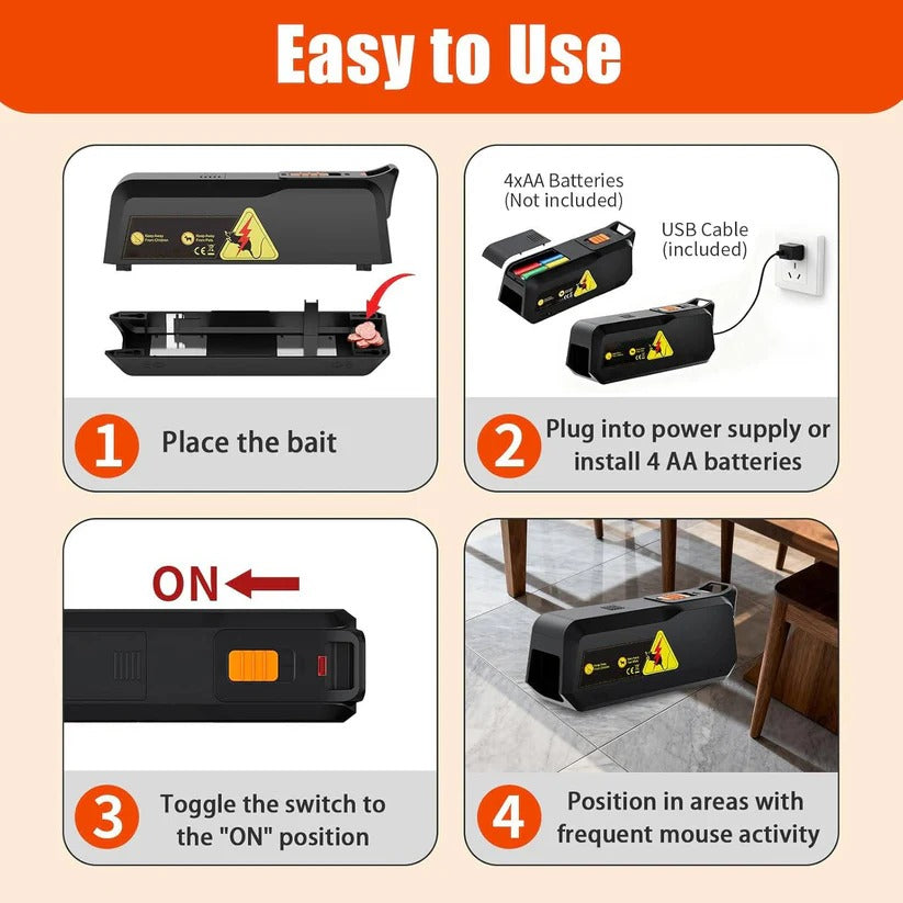 Electronic Rodent Zapper Trap with No Touch Disposal for Indoor Use, 2 Pack