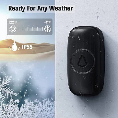 Wireless Smart Doorbell without Camera, 1000ft Range with 58 Chimes and LED Indicator for Home Use