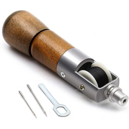 Leather Stitching Awl Set with Waxed Thread and Steel Needles for DIY Repair
