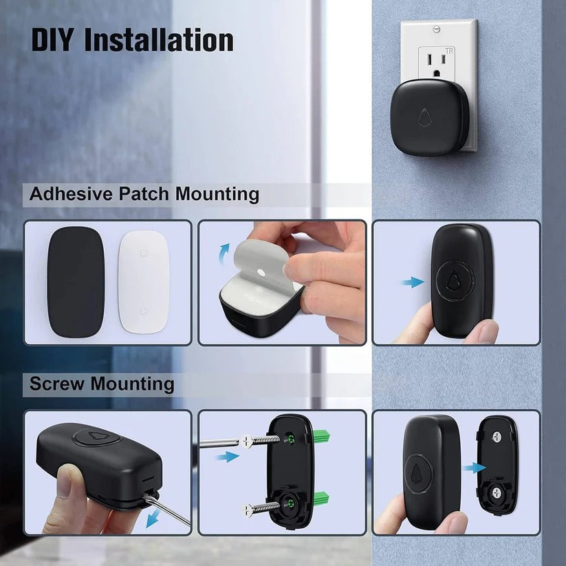 Wireless Smart Doorbell without Camera, 1000ft Range with 58 Chimes and LED Indicator for Home Use
