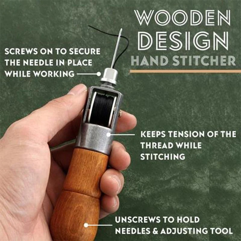 Leather Stitching Awl Set with Waxed Thread and Steel Needles for DIY Repair