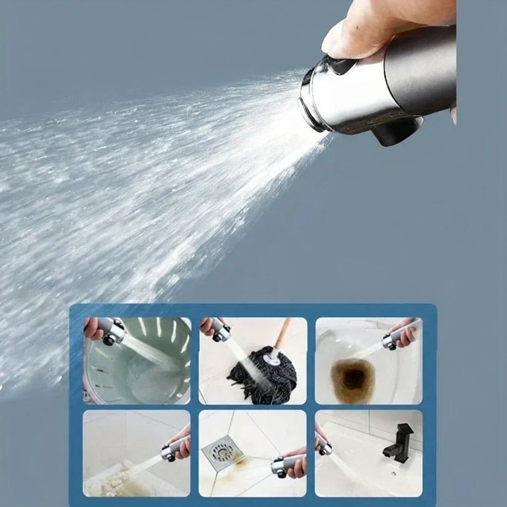 Filtered Adjustable Pressure Shower Head with Multiple Spray Modes