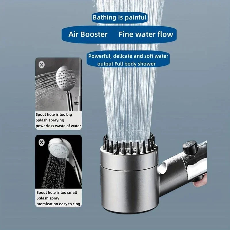 Filtered Adjustable Pressure Shower Head with Multiple Spray Modes