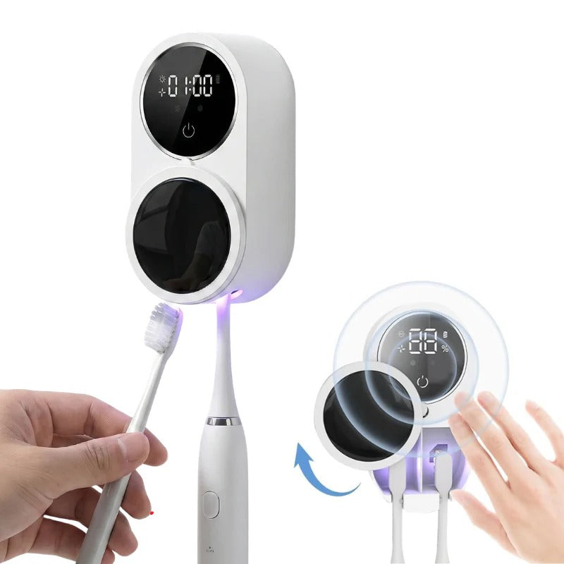 Wall Mount UV Toothbrush Holder with Touchless Sensor Organizer