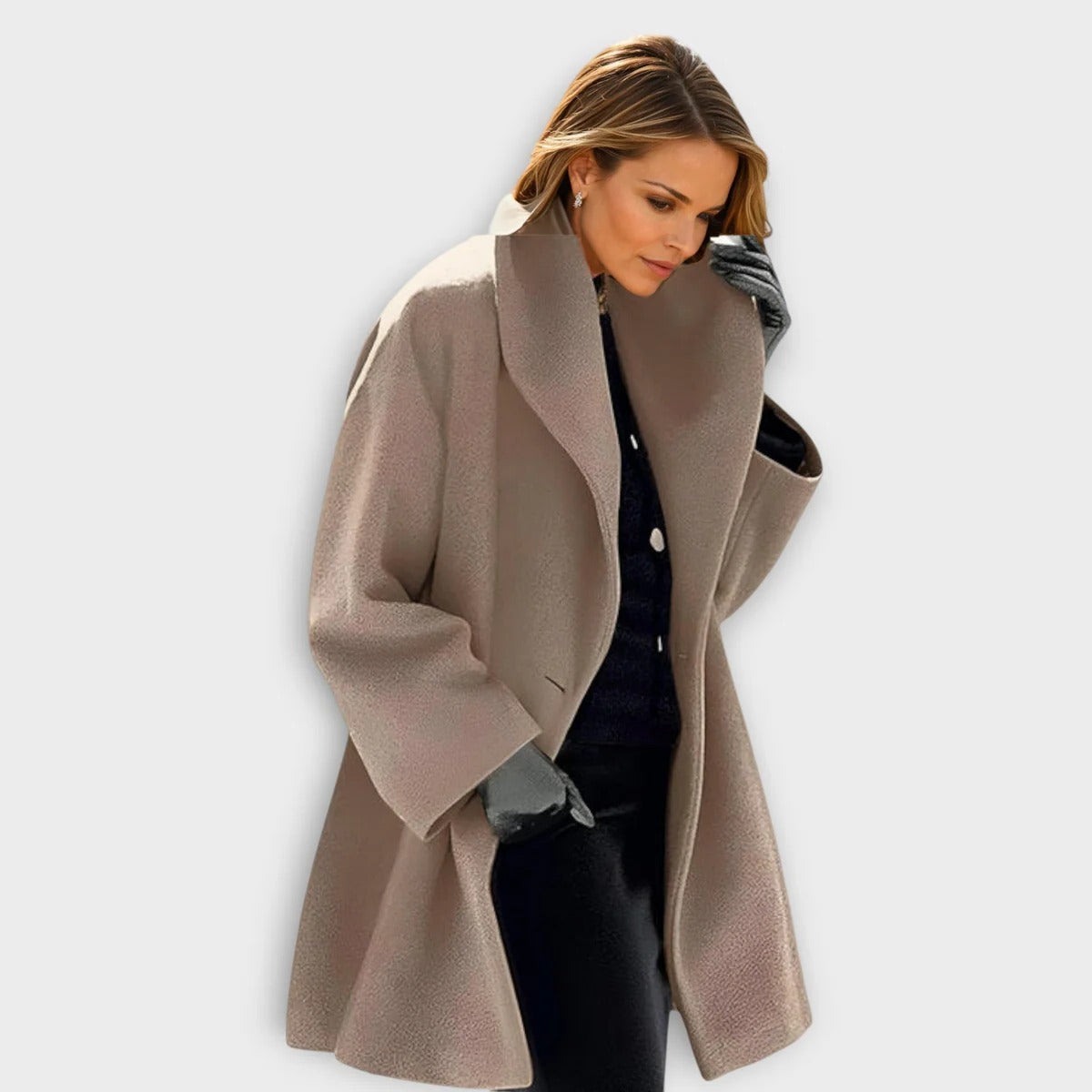 Womens Wool Blend Coat with Wind Blocking Shell and Soft Lining, Hip Length