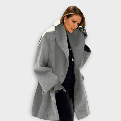 Womens Wool Blend Coat with Wind Blocking Shell and Soft Lining, Hip Length