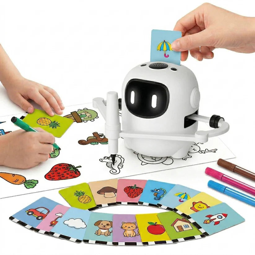 Voice Interactive Drawing Robot Art Toy with 150 Activity Cards for Kids